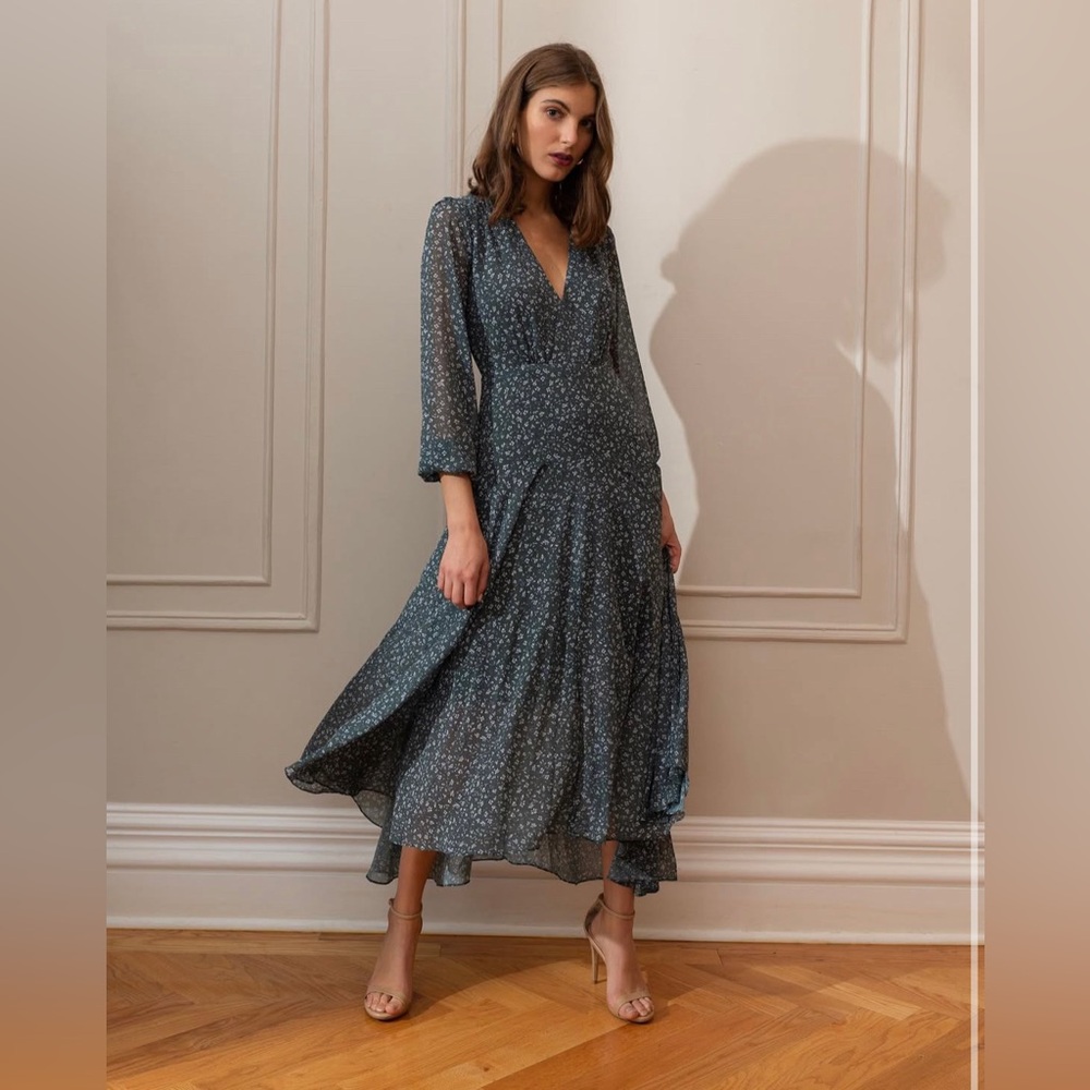 Jenny Yoo Elegant Olive Floral Dress